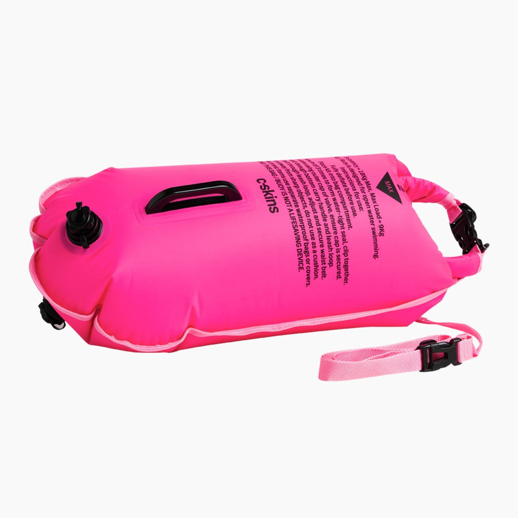 c-skins-swim-research-28-litre-dry-bag-float-wild-swimming-safety-pink-galway-ireland