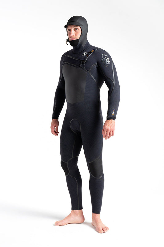 c-skins-wired-hooded-winter-wetsuit-2023-crimson-halo-x-x-tend-tape-5-4-liquid-seams-galway-ireland-blacksheepsurfco-front