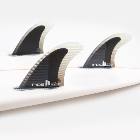FCS II Large Reactor PC Thruster Surfboard Fins - Charcoal Black
