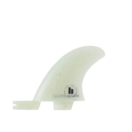 FCS II Small Mid Side Byte 3.6 Inch PG Performance Glass Midlength Surfboard Fins - Clear