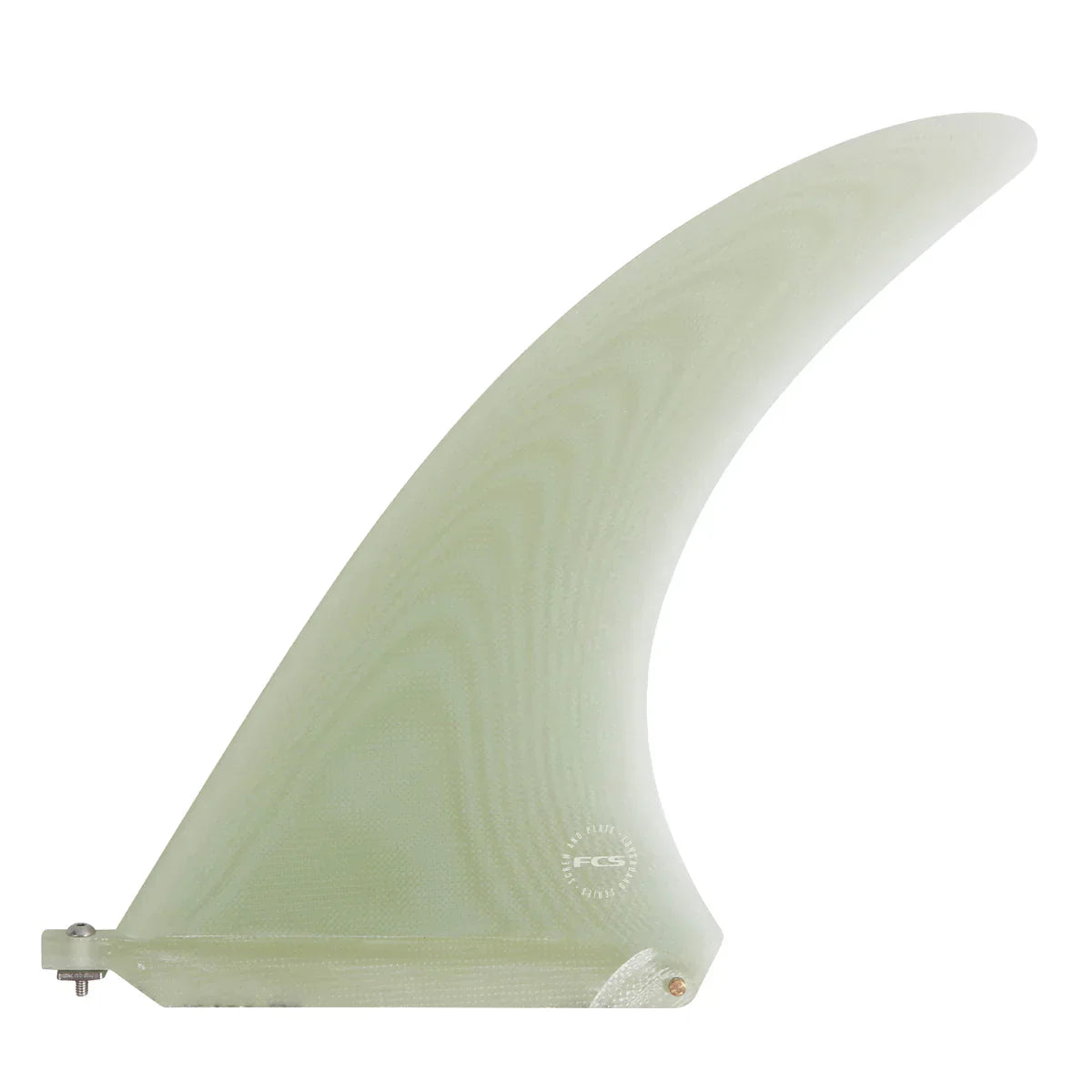 fcs-flow-fin-screw-and-plate-mango-clear-white-surfboard-longboard-fin-PG-performance-glass-galway-ireland-blacksheepsurfco-8.5-inch
