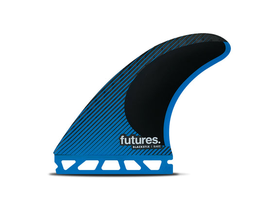 Futures-medium-R6-Blackstix-Thruster-Surfboard-Fin-rake-Blue-galway-ireland-blacksheepsurfco