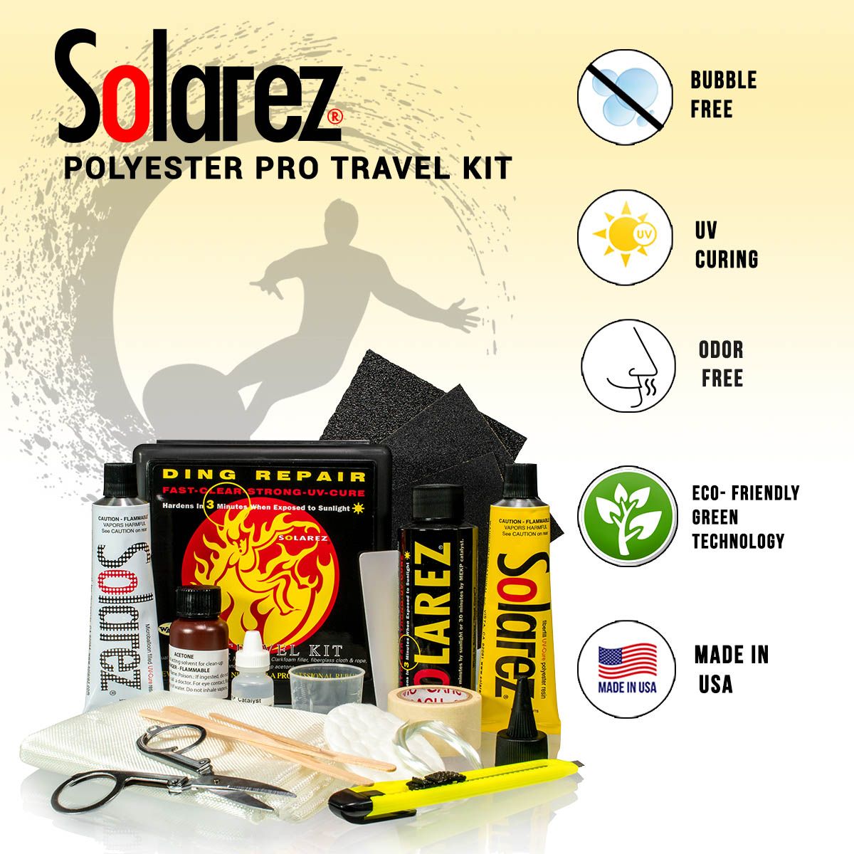 Solarez Polyester Pro Travel Repair Kit