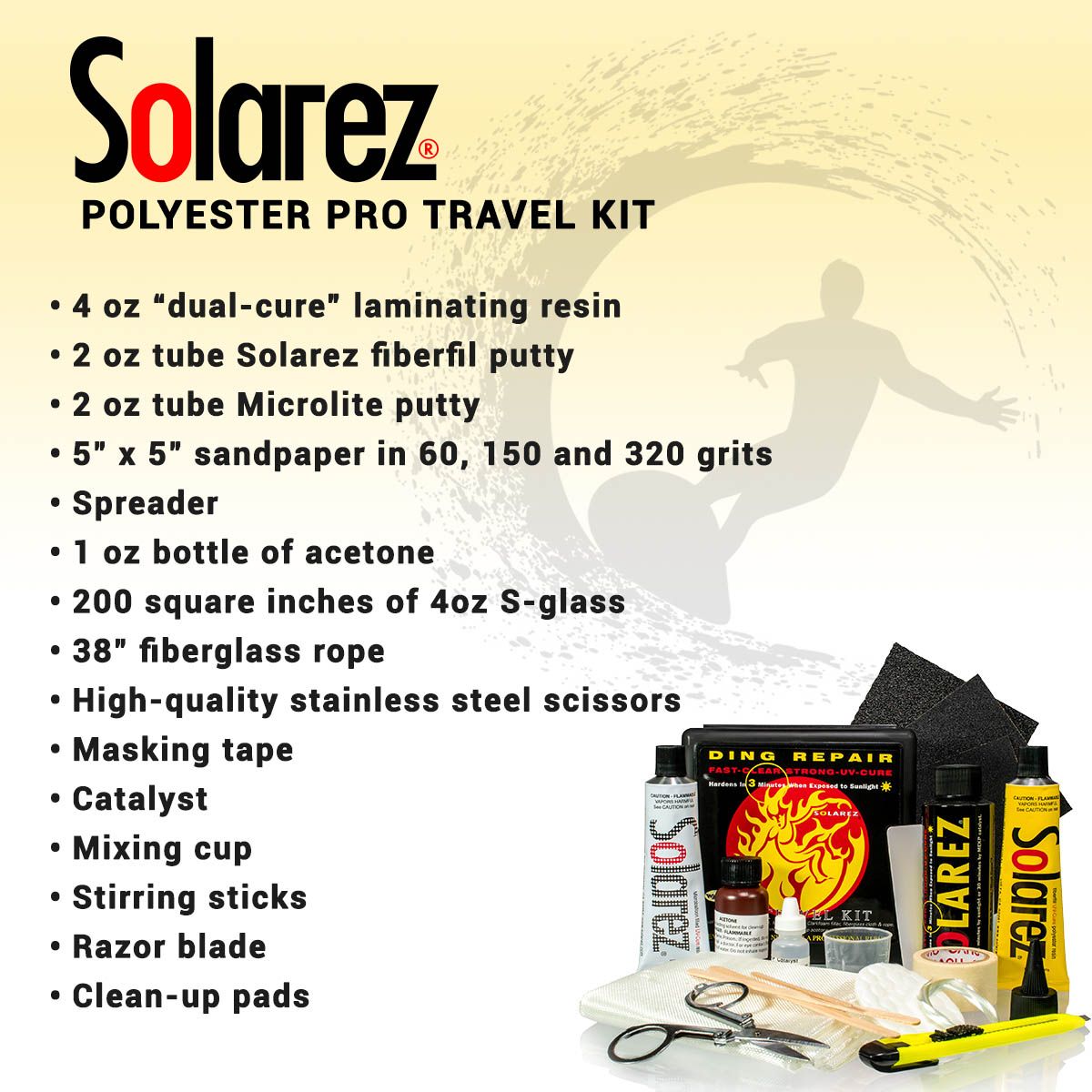 Solarez Polyester Pro Travel Repair Kit
