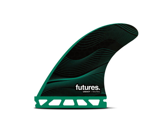 Futures Medium F6 Legacy Series Honeycomb Thruster Surfboard Fin - Green Black