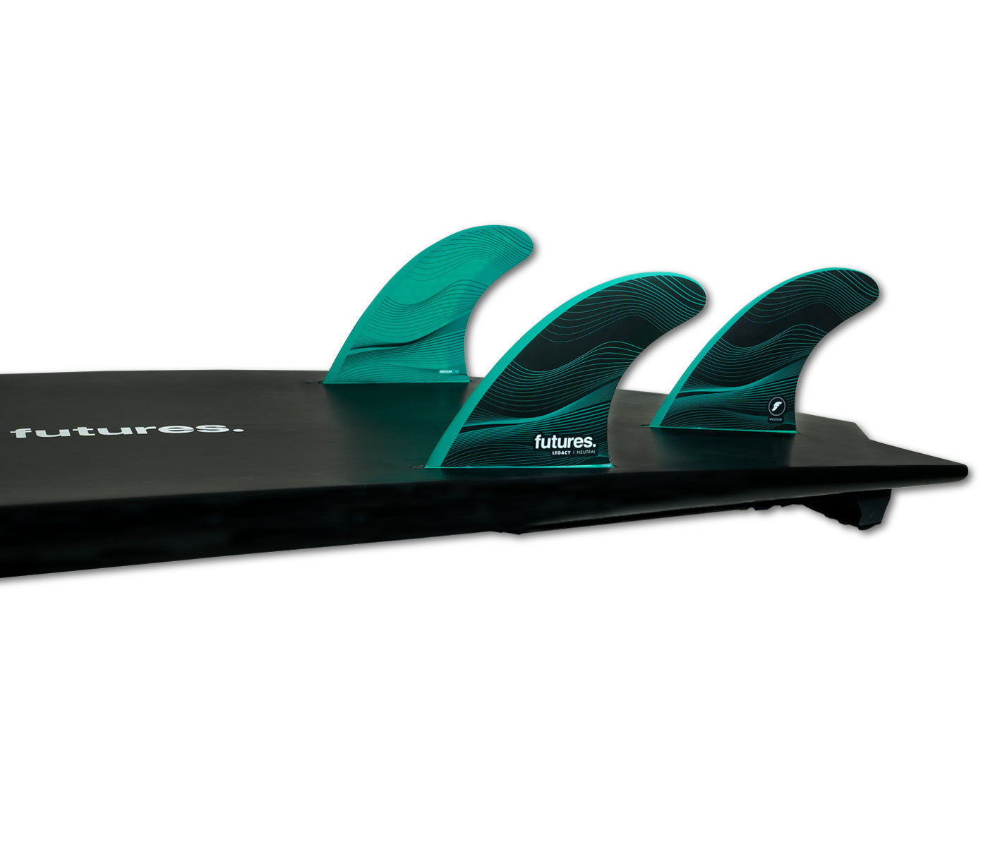 Futures Medium F6 Legacy Series Honeycomb Thruster Surfboard Fin - Green Black