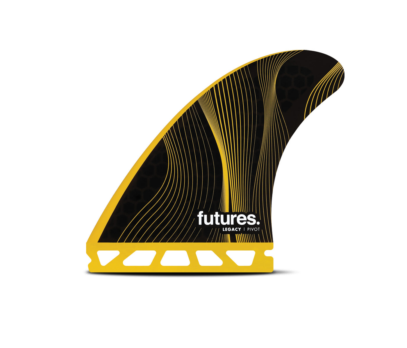 Futures Large P8 Pivot Legacy Series Honeycomb Thruster Surfboard Fin - Burgundy Black Yellow