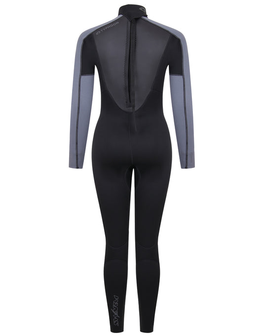 typhoon-swarm-flatlock-3:2-wetsuit-ladies-womens-back-zip-black-blacksheepsurfco-kilcolgan-ireland