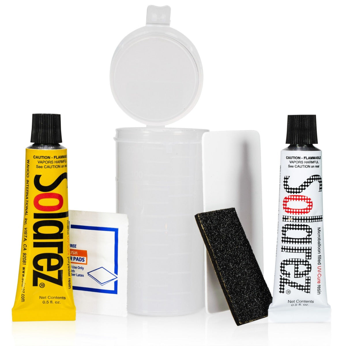 Polyester-surfboard-travel-repair-kit-solarez-contents