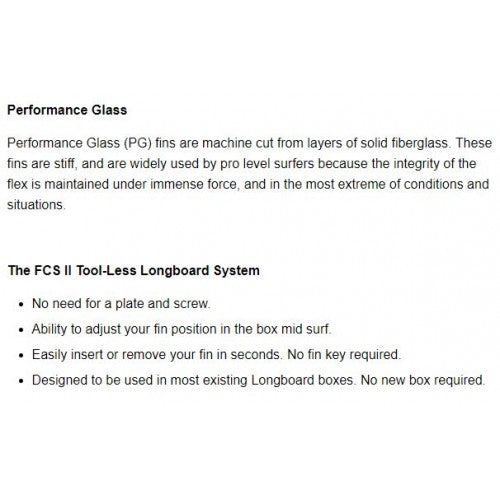 FCS II 9.5 Inch Christenson Performance Glass Black Longboard Fin