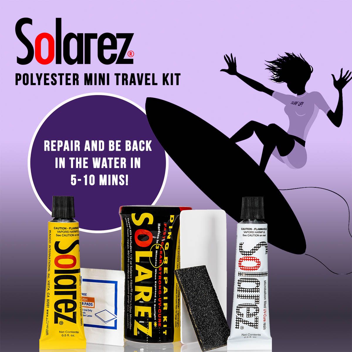 Solarez Polyester Mini Pro Travel Repair Kit