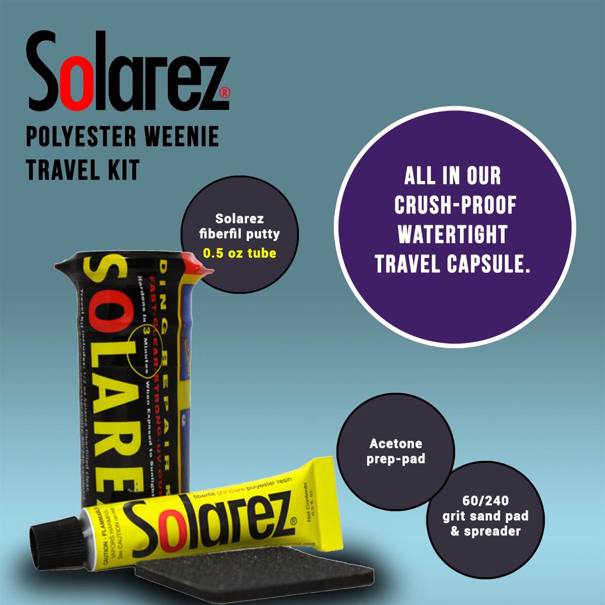Solarez Polyester Weenie Mini Travel Repair Kit