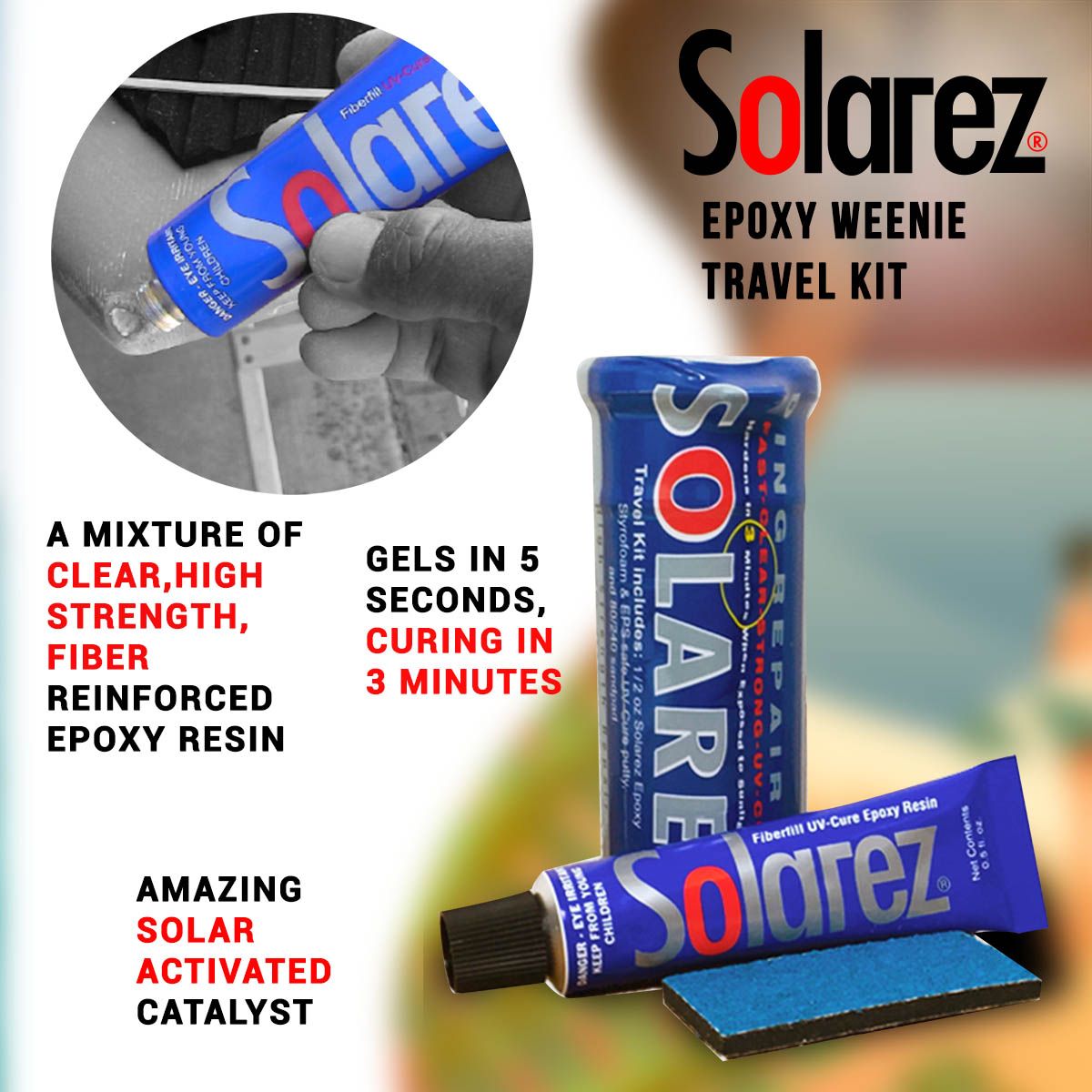 Solarez Epoxy Weenie Mini Travel Repair Kit