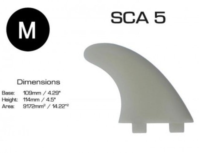 Scarfini SCA5 Medium Composite Dual Tab Thruster Surfboard fins