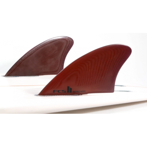 FCS II Twin Keel Retro Keel PG Surfboard Fins - Red
