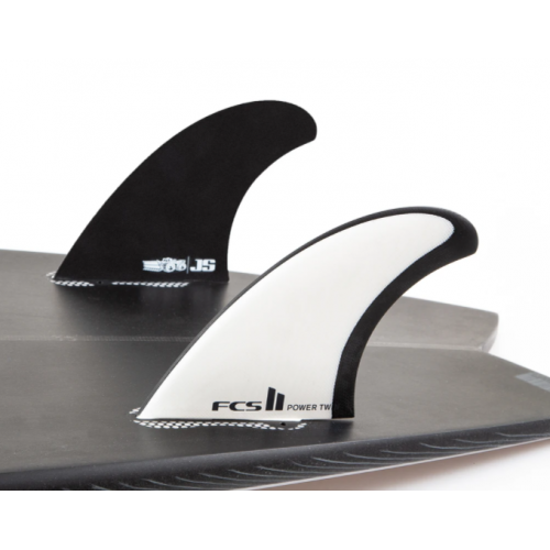 FCS II JS Power Twin Performance Glass Surfboard Fins - Black white