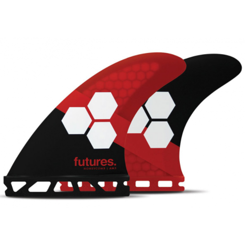 Futures Small AM3 Honeycomb Thruster Surfboard Fin - Red Black
