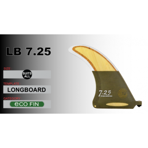 Scarfini ECO 7.25" UsBox Longboard Fin Bamboo Hemp Cork