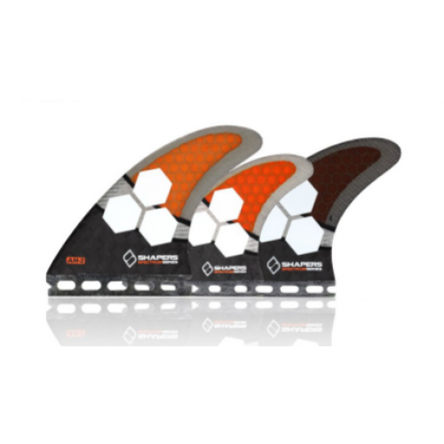 Shapers AM2 Spectrum Series Large Futures Thruster Surfboard Fins - Orange