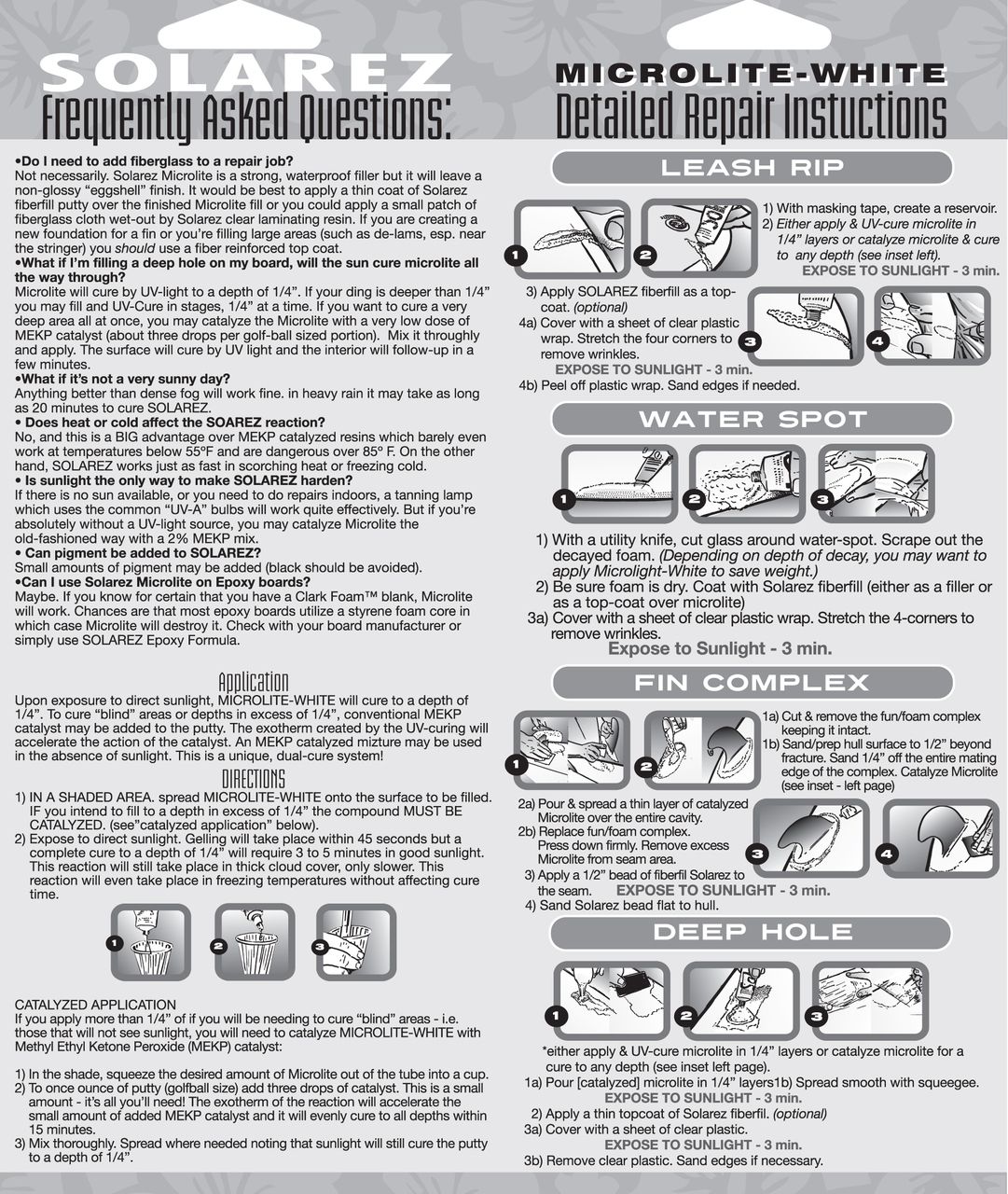 Solarez 2 oz Microlite White UV-Cure Repair Putty