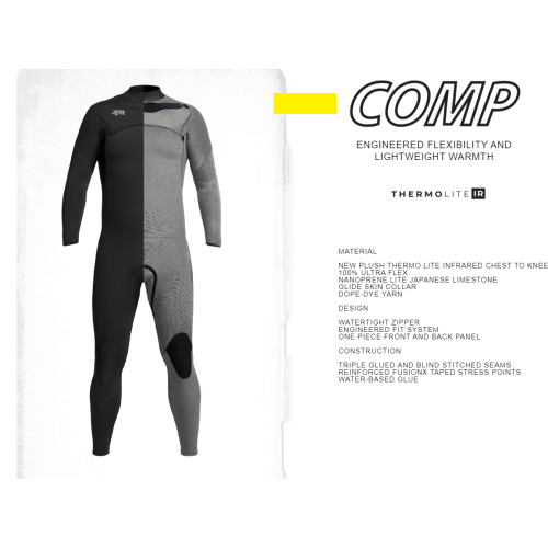 Xcel Comp 3:2mm Men Wetsuit Chest Zip - Black