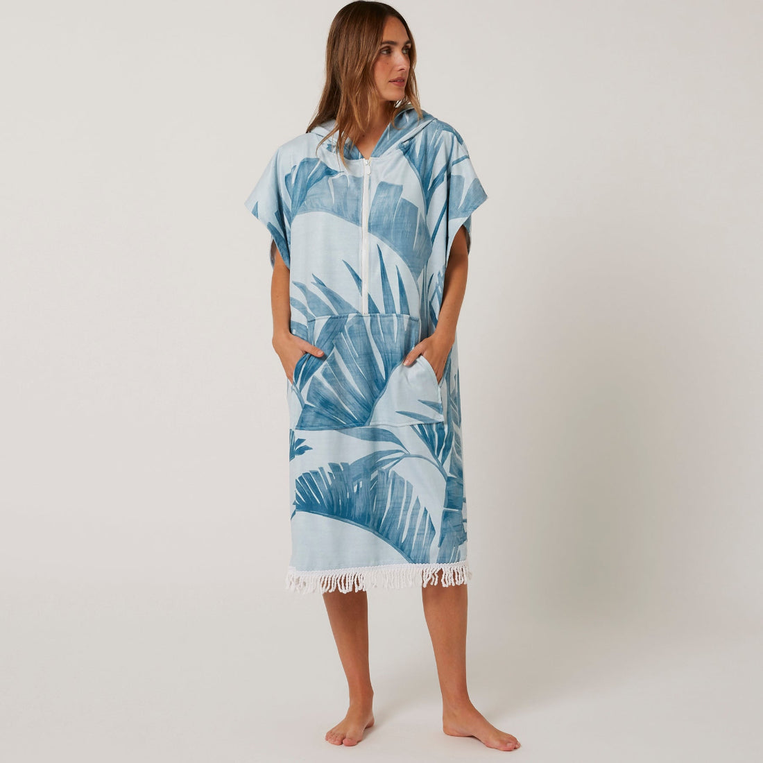 Ocean-earth-zip-poncho-palm-blue