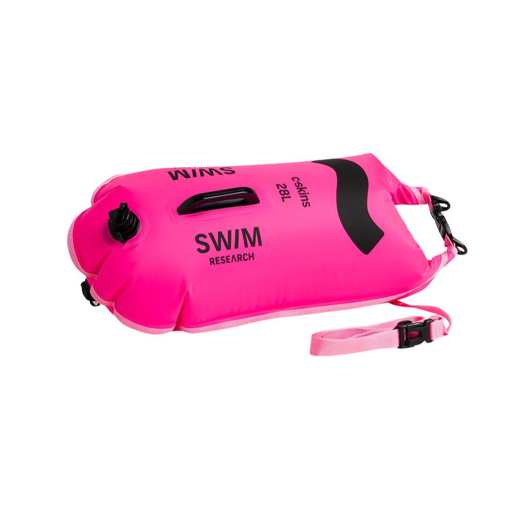 c-skins-swim-research-28-litre-dry-bag-float-wild-swimming-safety-pink-front-galway-ireland