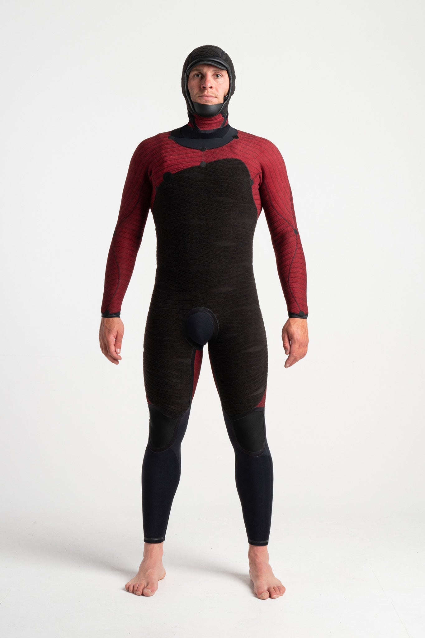 c-skins-wired-hooded-winter-wetsuit-2023-crimson-halo-x-x-tend-tape-5-4-liquid-seams-galway-ireland-blacksheepsurfco-inside-front