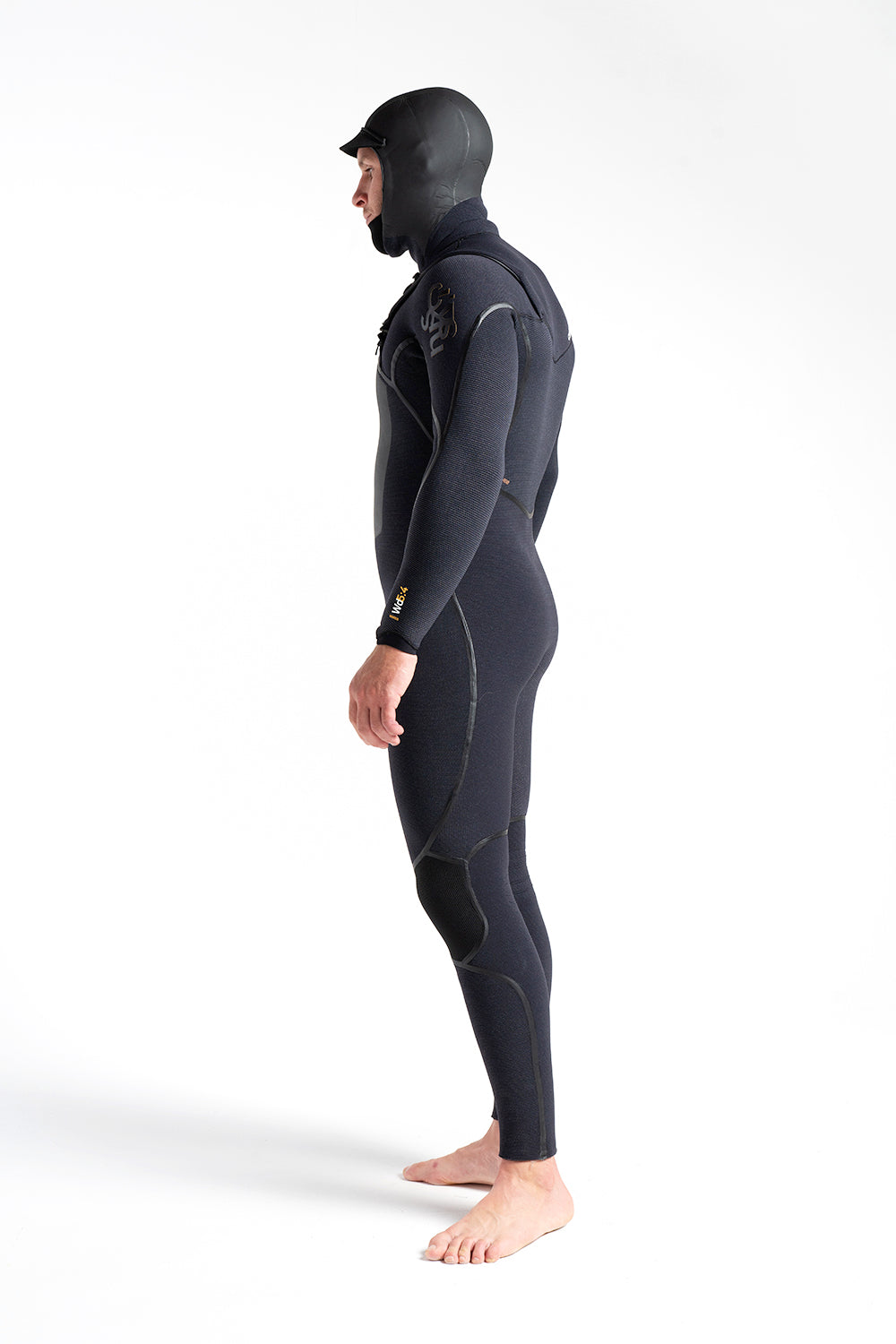 c-skins-wired-hooded-winter-wetsuit-2023-crimson-halo-x-x-tend-tape-5-4-liquid-seams-galway-ireland-blacksheepsurfco-side