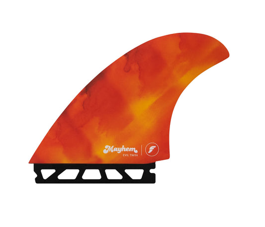 Futures Mayhem Evil Twin + 1 Medium Fins Red Orange
