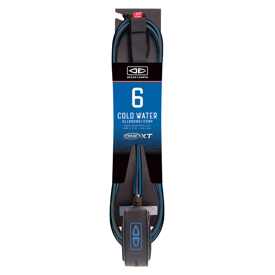 Ocean and Earth Cold Water 6ft One XT Allround Comp Premium Surfboard Leash