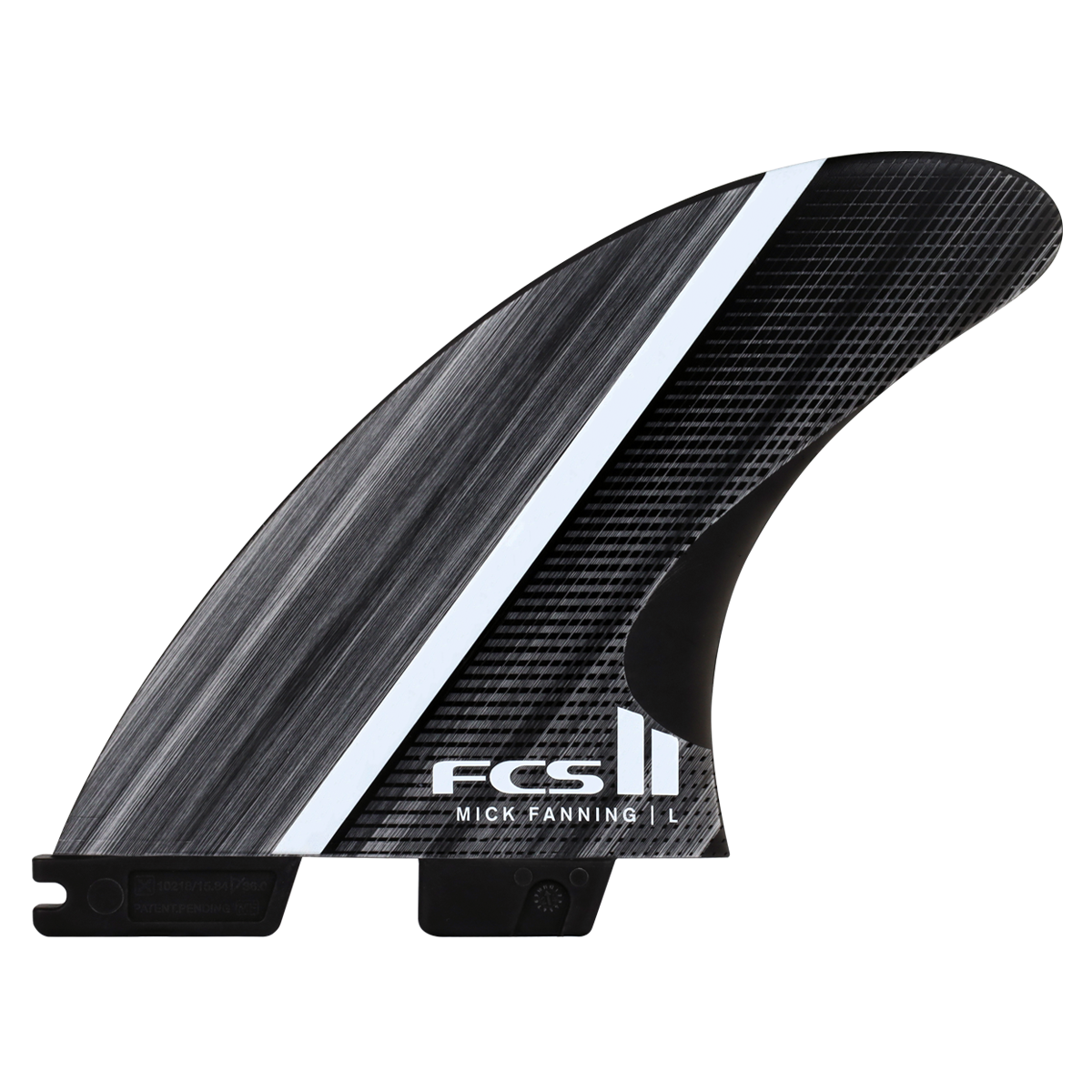 FCS-II-Mick-Fanning-Glass-Fibre-Fusion-Tri-thruster-fin-Set-smoke-black-galway-ireland-blacksheepsurfco