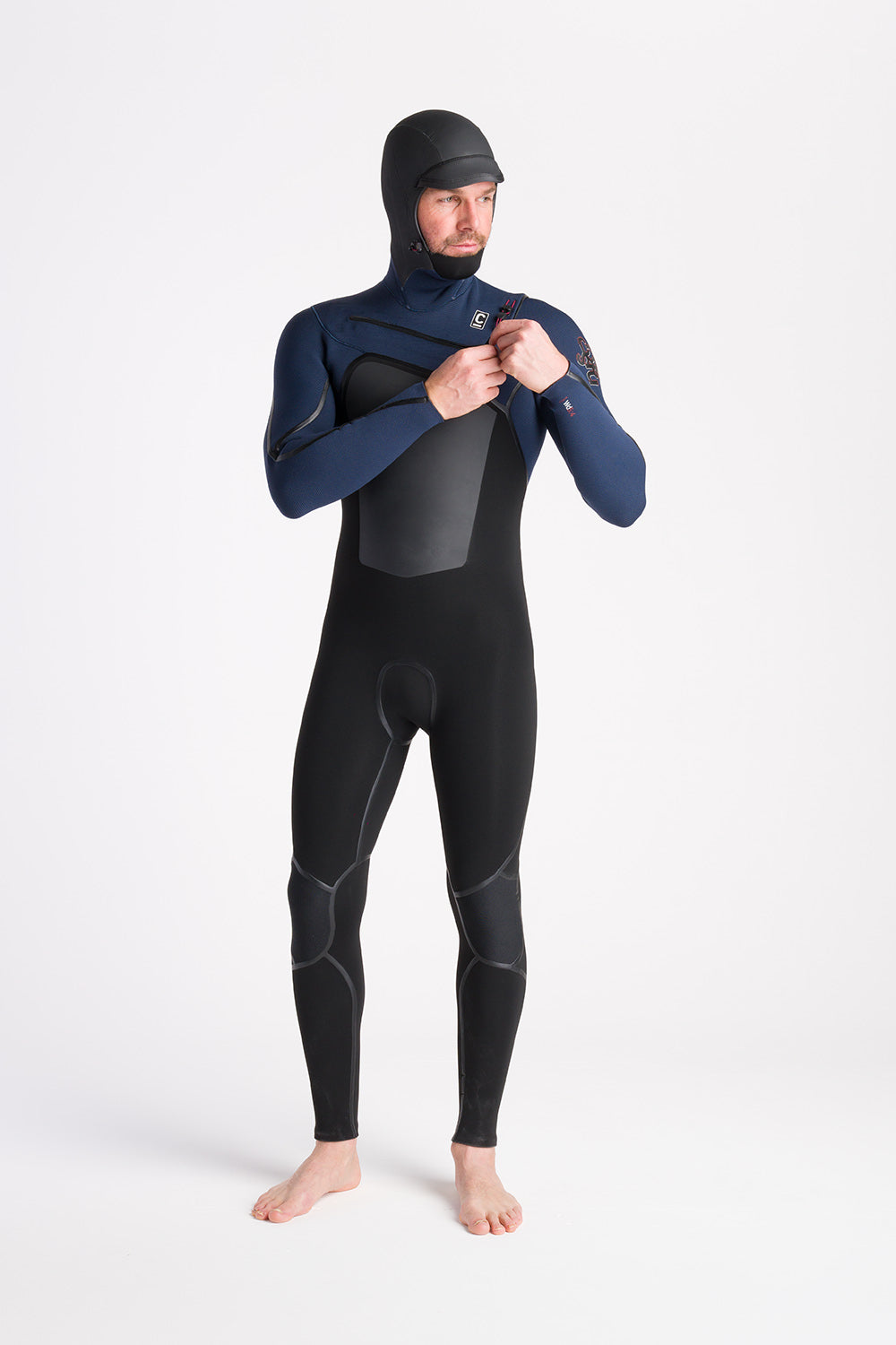 C-SKINS-NUWAVE-5-4-hooded-WIRED-CHEST-ZIP-WINTER-WETSUIT-SURF-NATURAL-RUBBER-SUSTAINABLE-GALWAY-IRELAND-BLACKSHEEPSURFCO