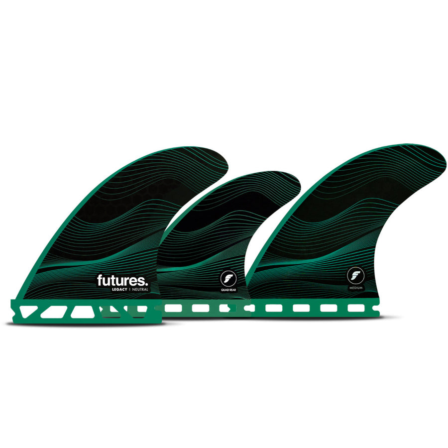 future-fins-f6-legacy-honeycomb-five-pack-set-green-black-quad-rear-thruster-galway-ireland-blacksheepsurfco
