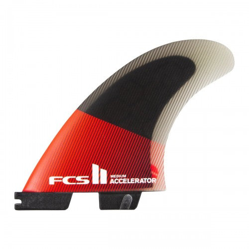 FCS II Small Accelerator Performance Core Red / Black Thruster Surfboard Fins