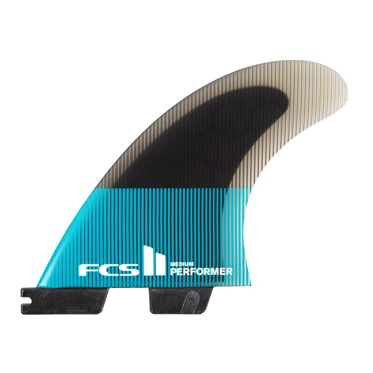 FCS II Performer PC Medium Thruster Surfboard Fins - Teal Black