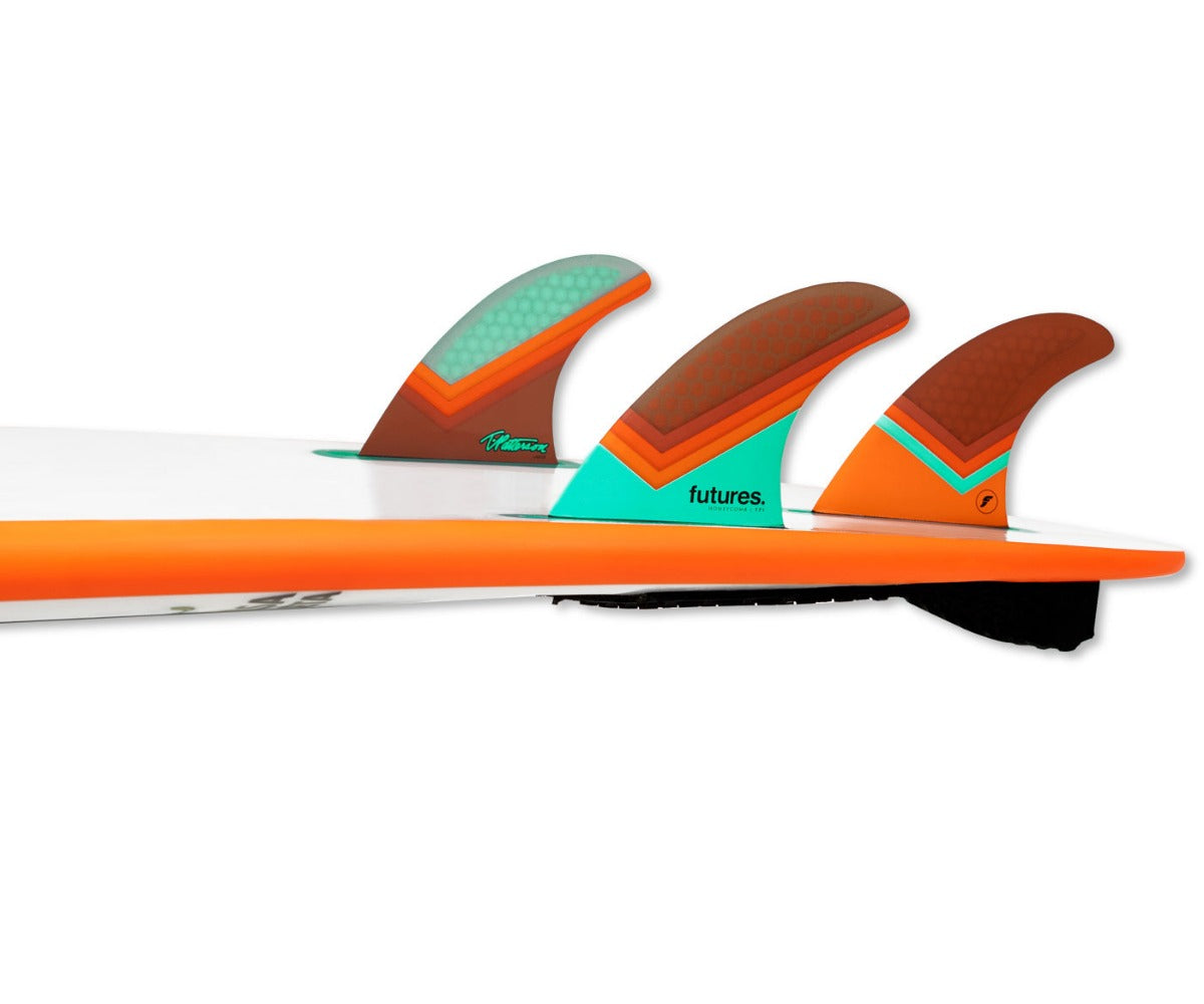 futures-TP1-honeycomb-thruster-surfboard-fin-set-in-board