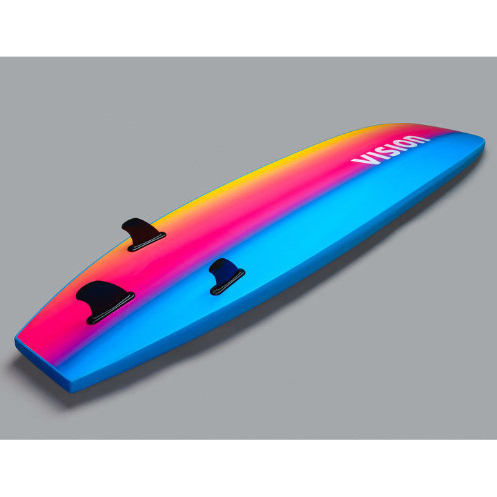 vision-ignite-surfboard-softboard-learner-beginner-fins-leash-psychedelic-swirl-side