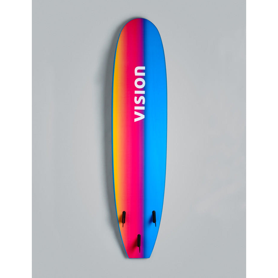 vision-ignite-surfboard-softboard-learner-beginner-fins-leash-psycedelic-swirl-deck