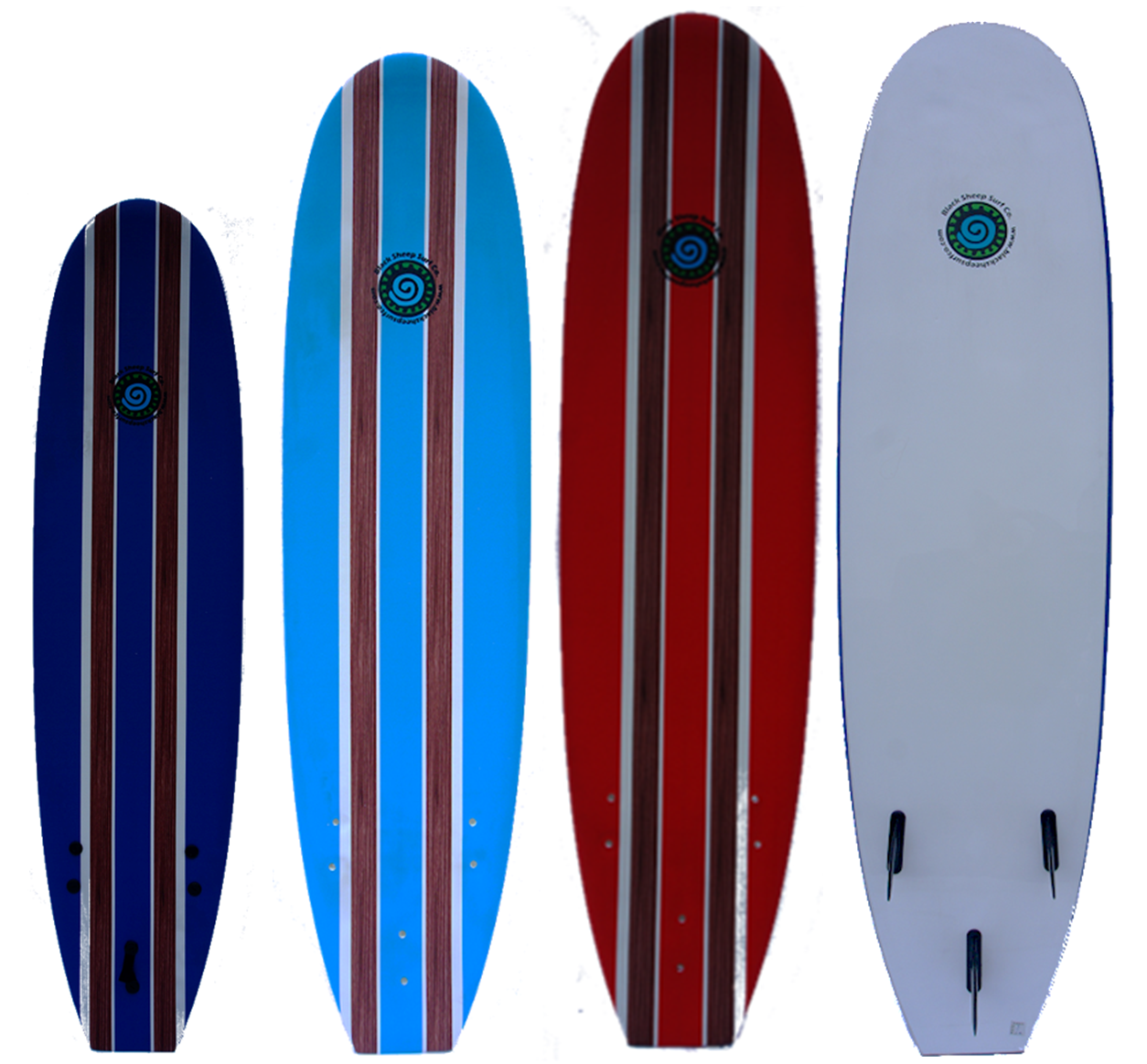 black-sheep-surf-co-softboard-range-surfboard-red-blue-white-wooden-stripe-galway-ireland-surf-surfing