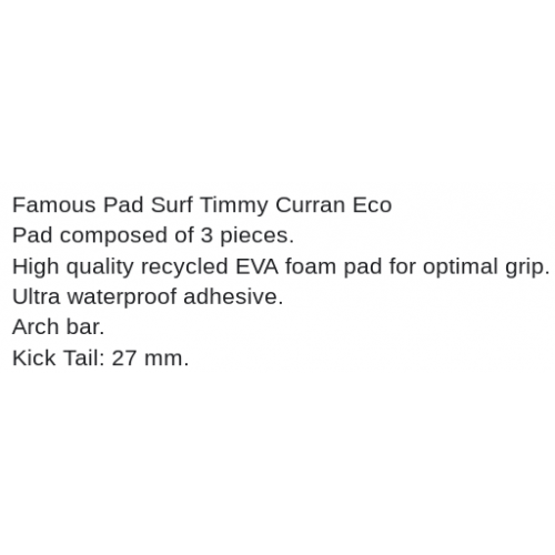 Famous Surf Supply Tim Curran Eco Pad Deck Grip Yellow Black