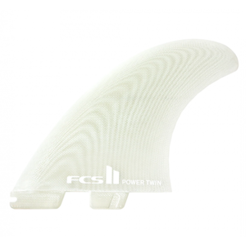 FCS II Power Twin Performance Glass Surfboard Fins - Clear