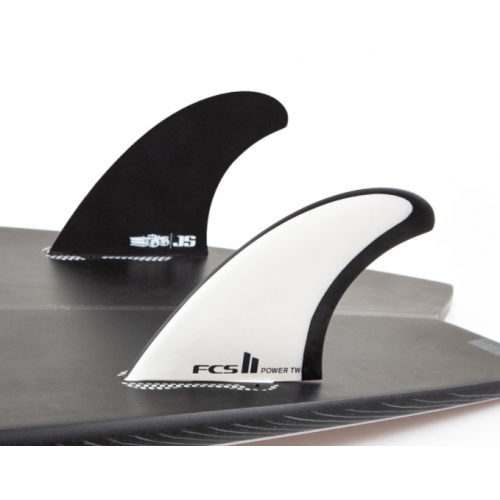 FCS II JS Power Twin PG Performance Glass Surfboard Fins - Black white