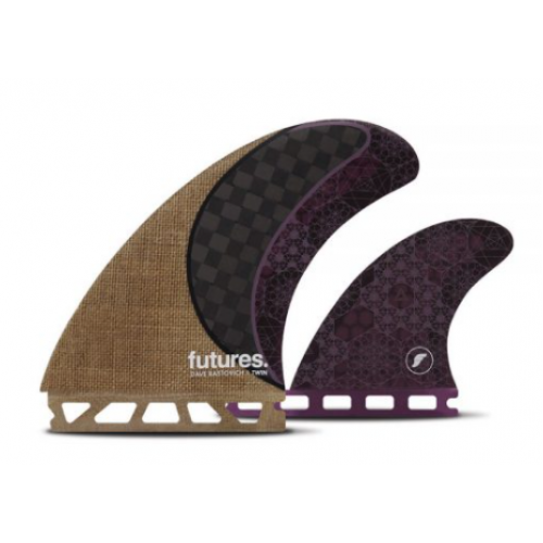 Futures Twin And Trailer Rasta Brown Honeycomb Surfboard Fin