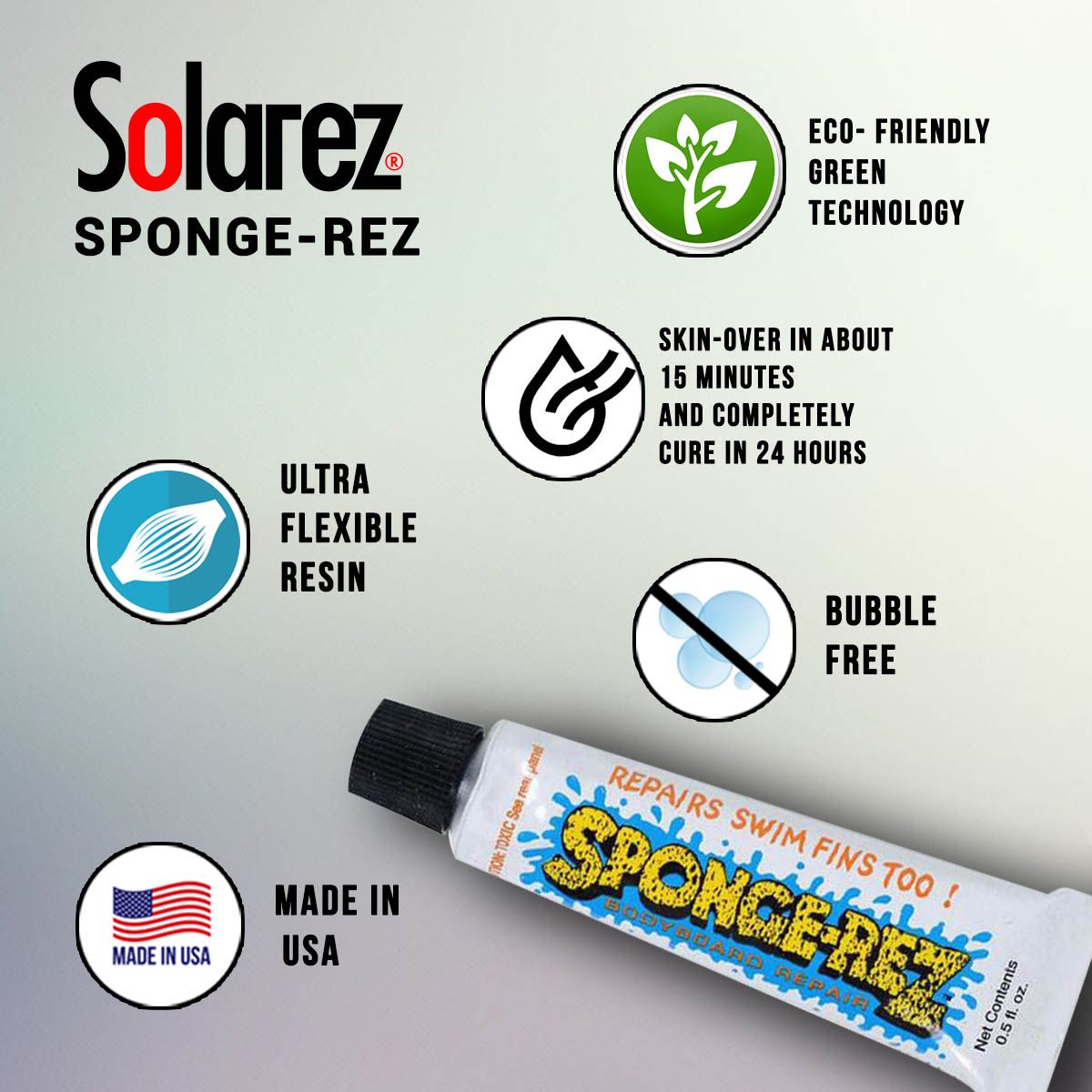Solarez Spongrez Bodyboard Swimfin Repair Kit