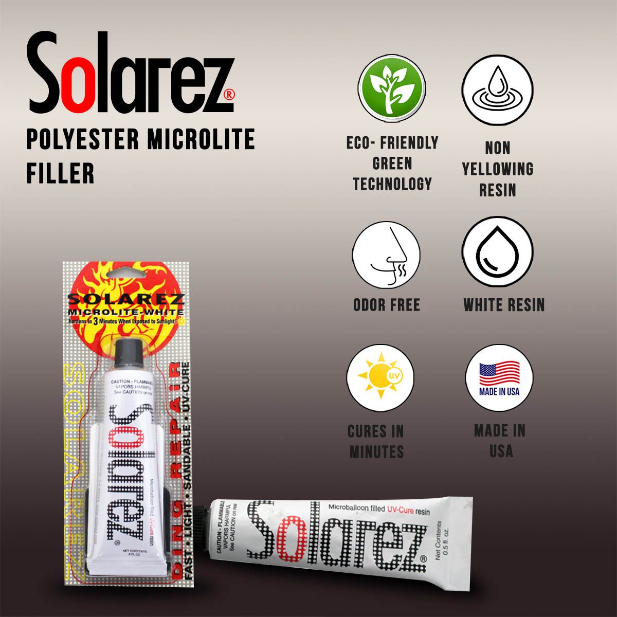 Solarez 2 oz Microlite White UV-Cure Repair Putty