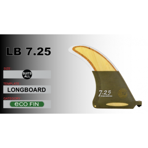Scarfini ECO 7.25" Inch Bamboo Hemp Cork  Longboard Fin