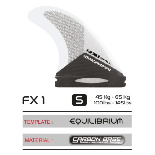 Scarfini FX1 Small Equilibrium Futures Thruster or Five Surfboard Fin