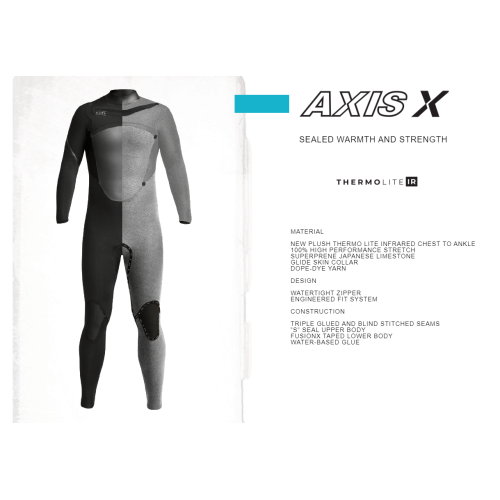 Xcel Axis X 5:4 Chest Zip Hooded Men Wetsuit - Black
